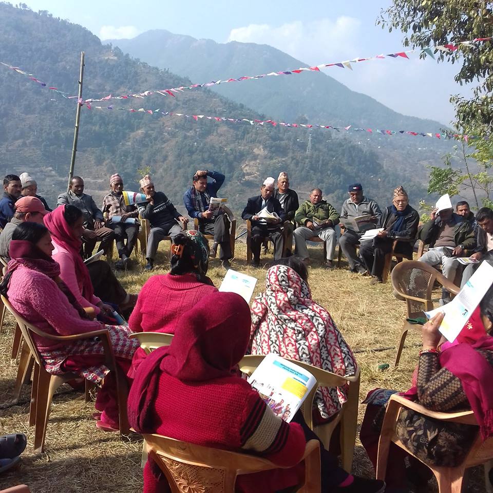 Community meeting in Nepal. Credit - Lahurnip