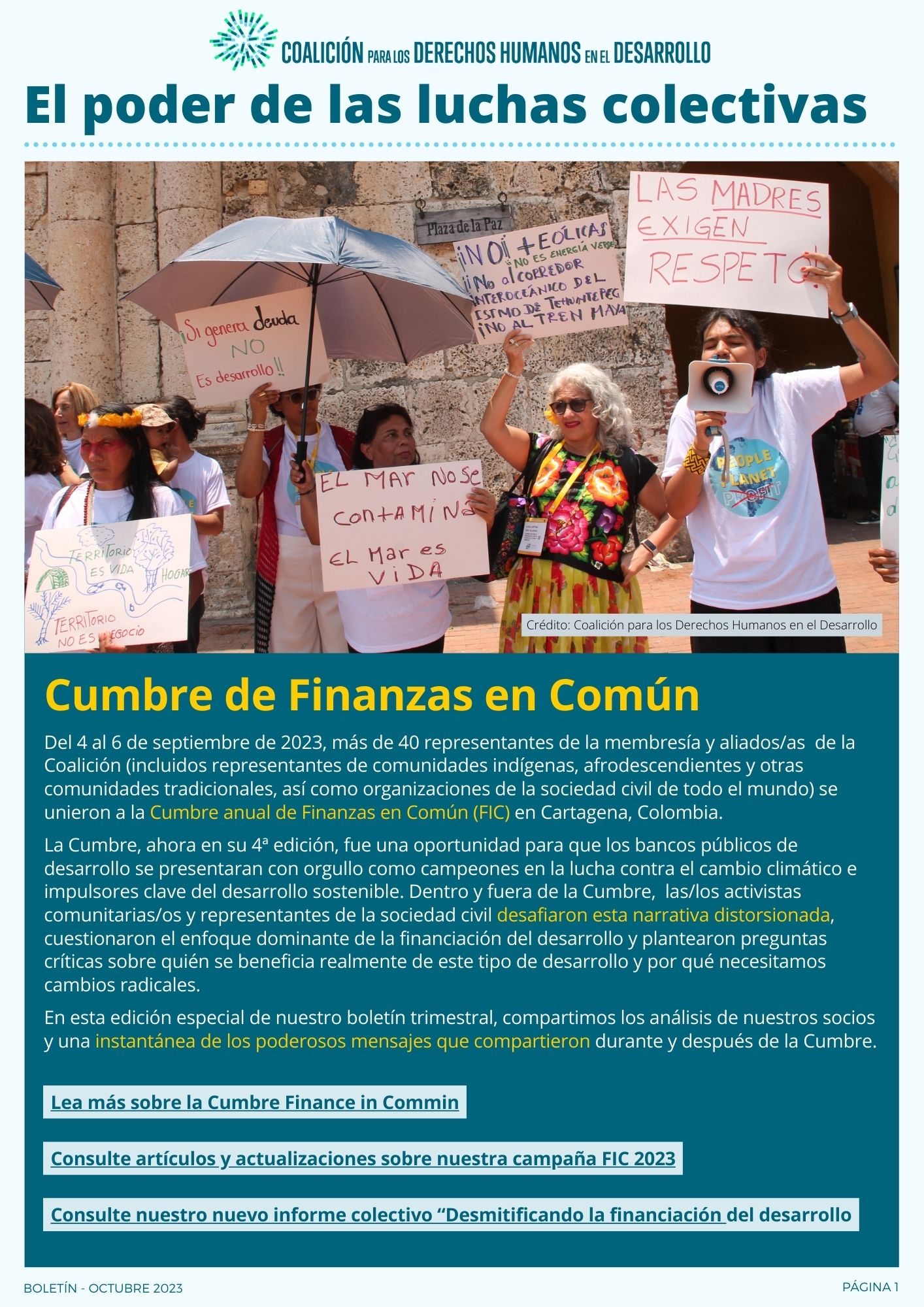 Boletín de octubre de 2023 – Finanzas en común