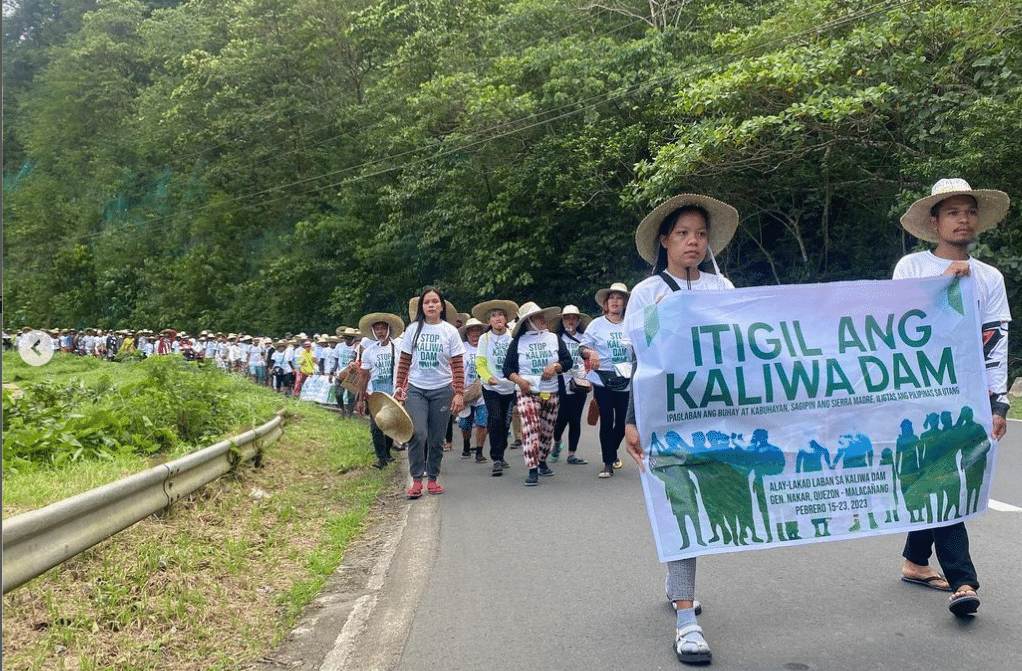 Local communities and supporting organizations march. to protest against the Kaliwa dam. Credit: Stop Kaliwa Dam coalition, via Instagram